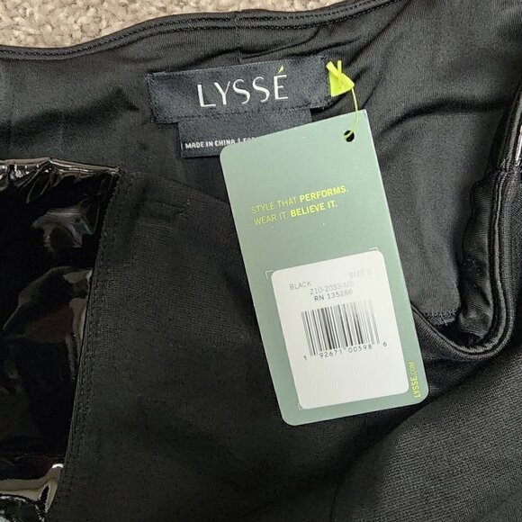 NWT Lysse Side Panel Shiny Lacquer Trim Black Leggings Small - Picture 5 of 8